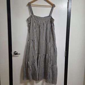 $345 Jenni‎ Kayne Striped Tiered Summer Sundress Ink Stripe